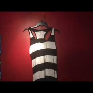 Rue 21 Black and White Stripe Tank Top